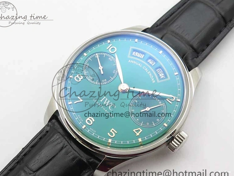 MIROTIME 0212 Portuguese Real PR Real Annual Calendar IW503510 ZF 1:1 Best Edition Green Dial on Black Leather Strap A QuickDry 7097